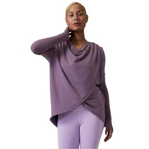 NWT Athleta Purana Wrap Sweatshirt in Dark Sky Sz M
